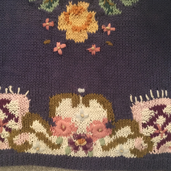 Jennifer Reed Hand Knits | Sweaters | Handknitted Floral Theme Sweater ...